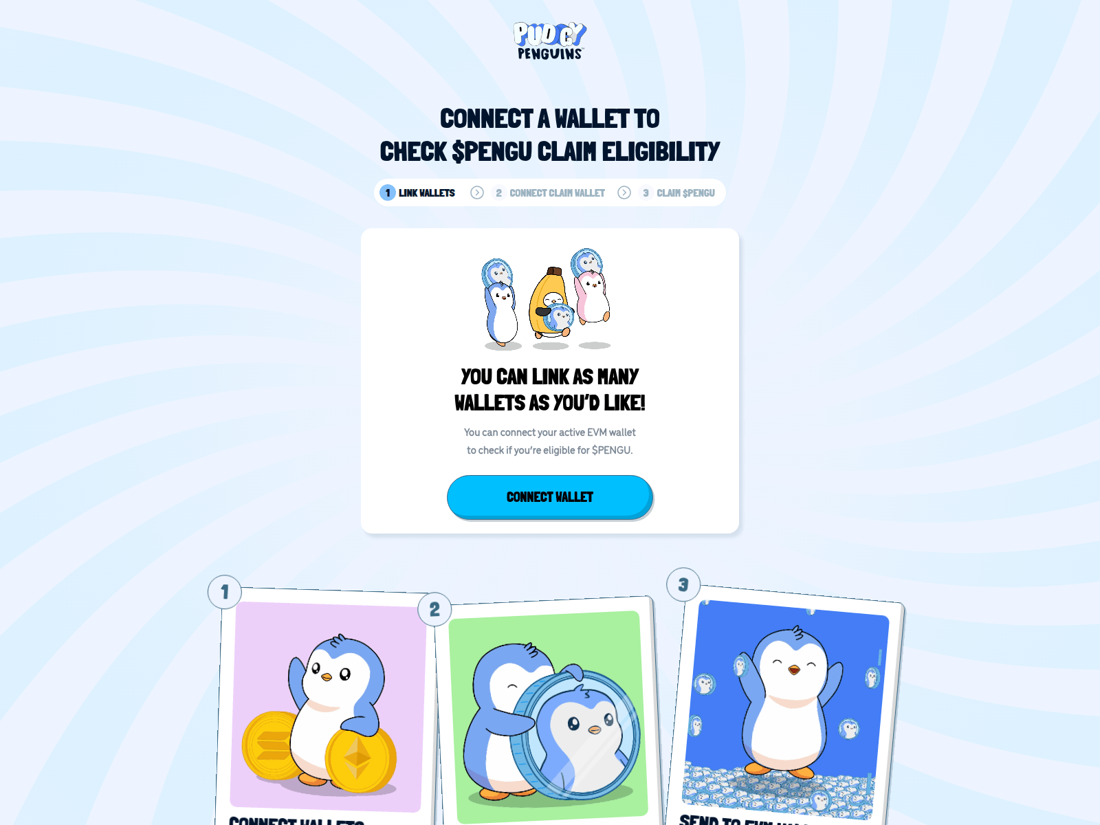 Screenshot of pengudrop.today