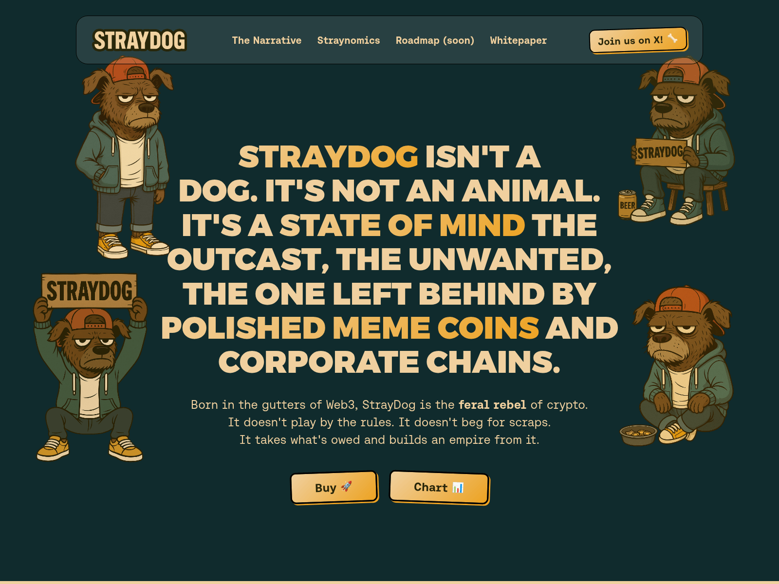 Screenshot of straydogcoin.com