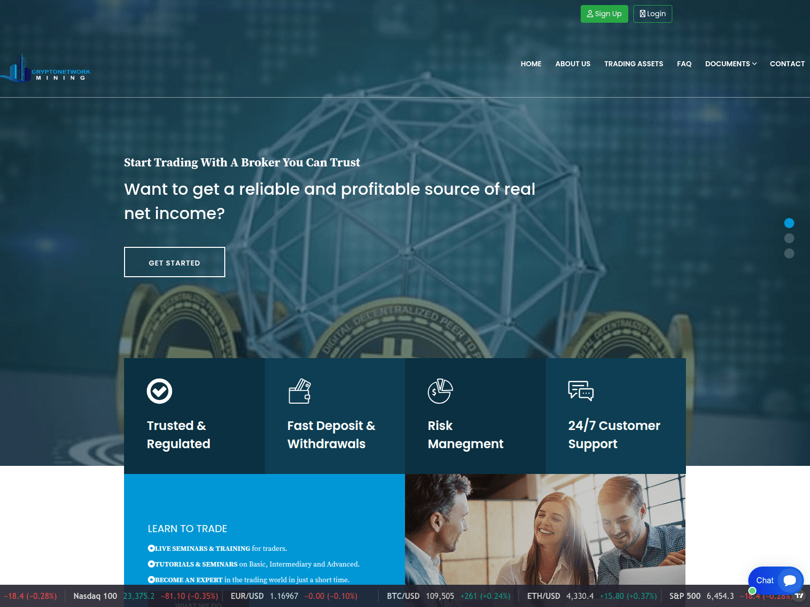 Screenshot of cryptonetworkmining.com