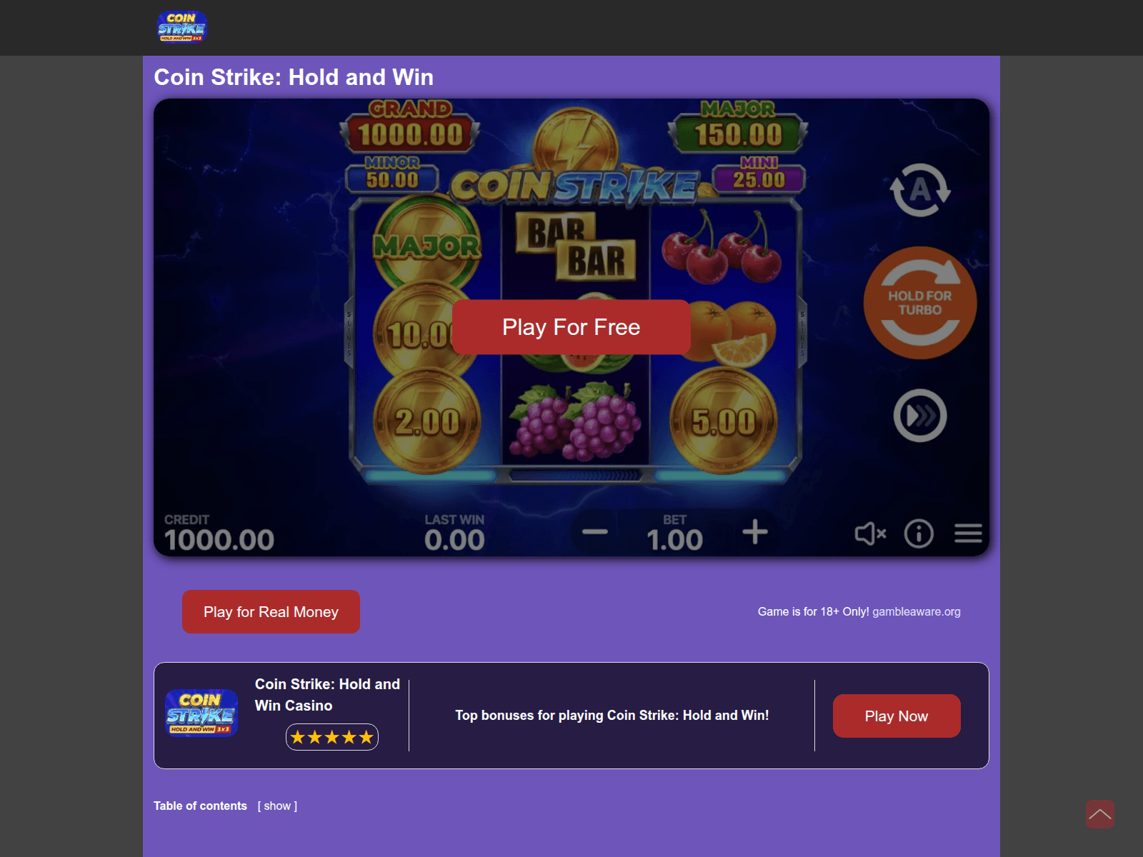 Screenshot of coinstrike.net