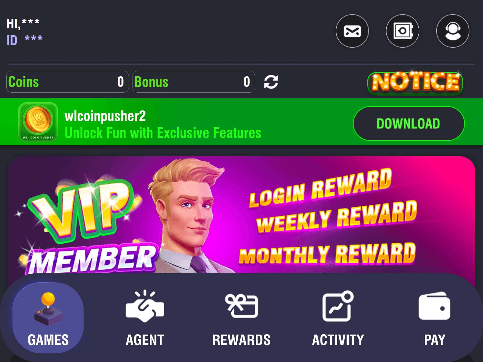 Screenshot of wlcoinpusher2.com
