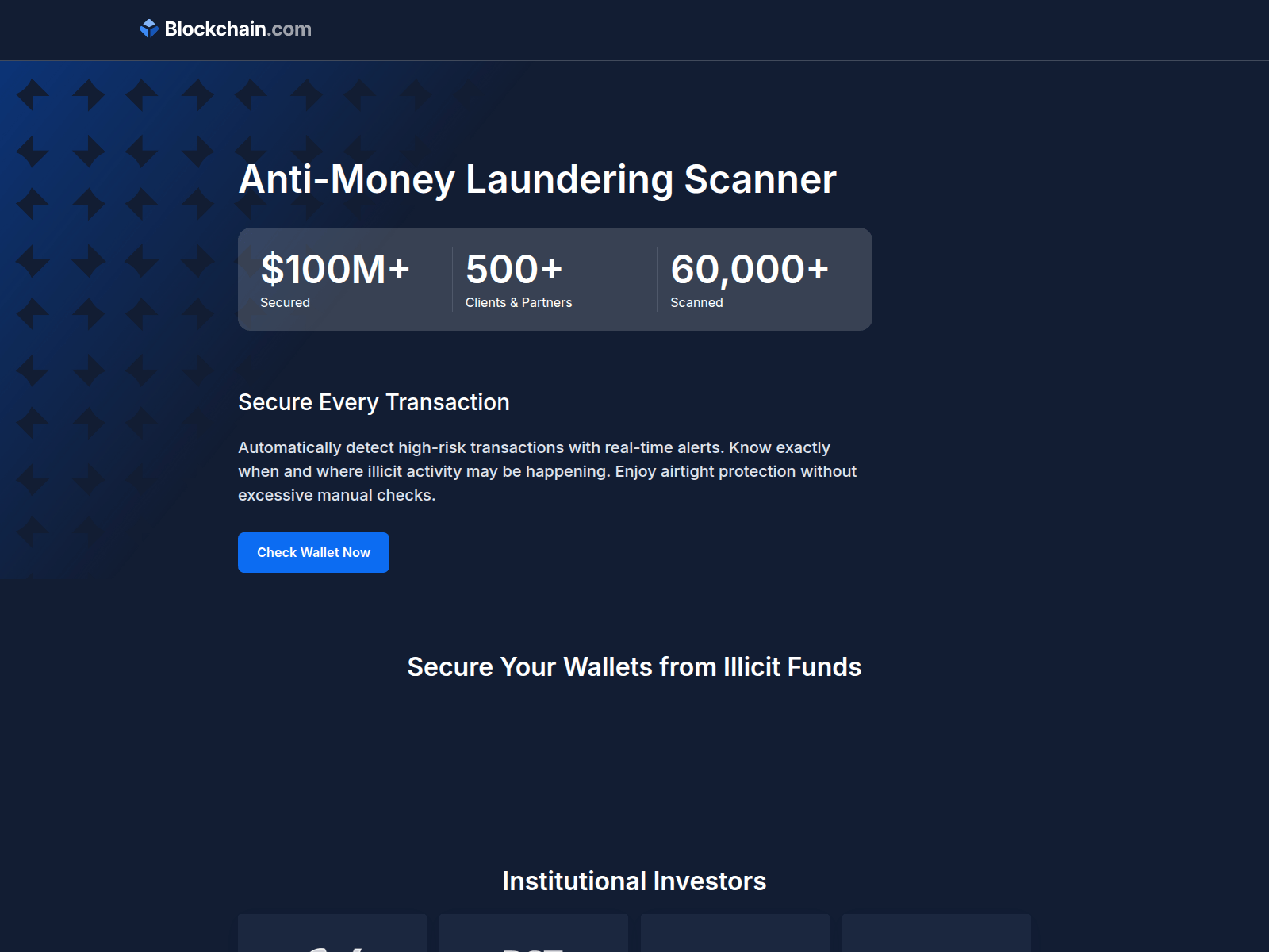 Screenshot of www.blockchaincheck.us