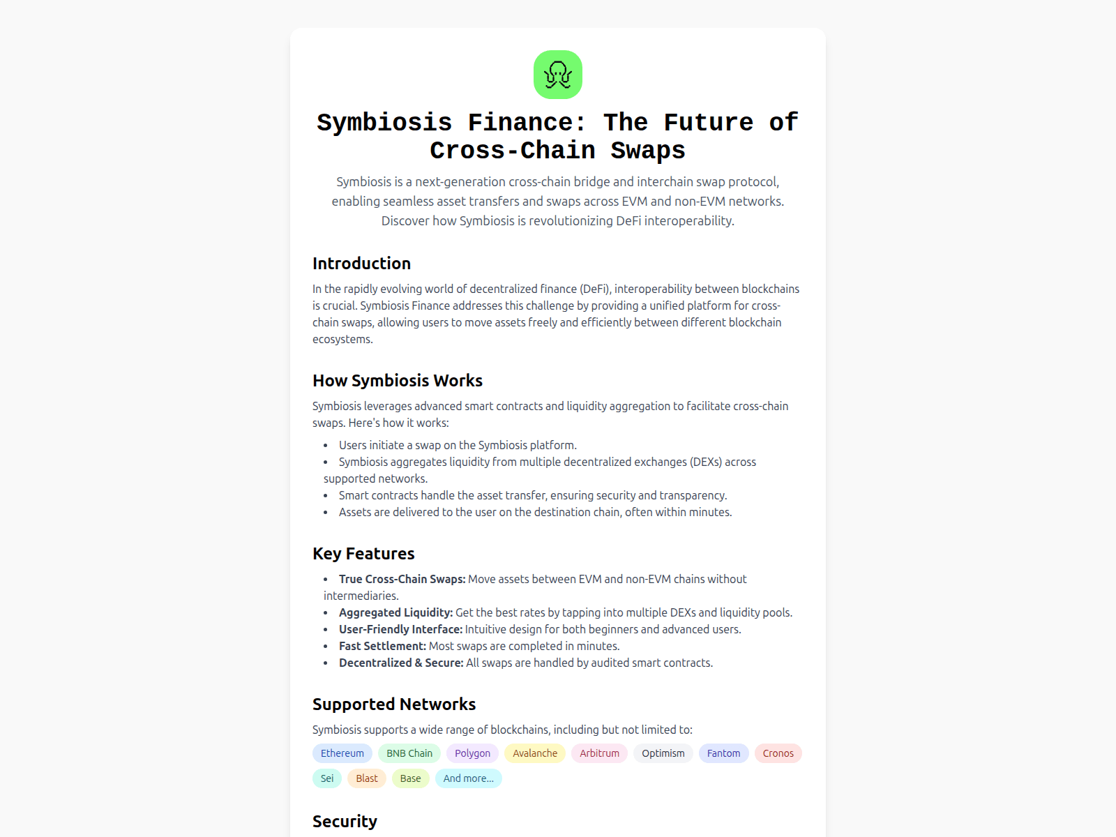 Screenshot of symbi0sis.finance