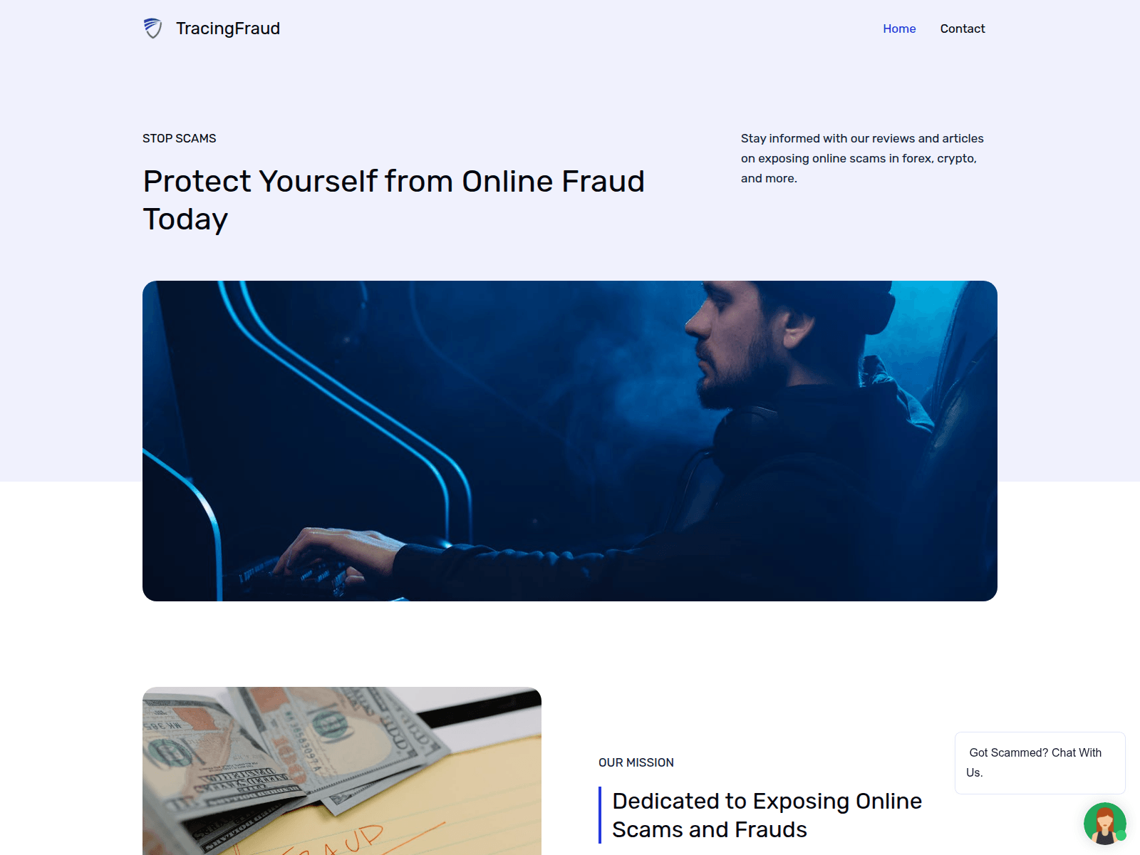 Screenshot of tracingfraud.com