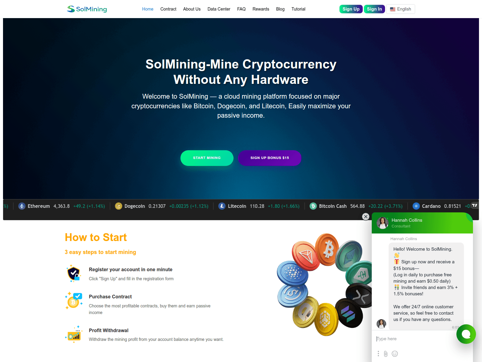 Screenshot of solmining.com