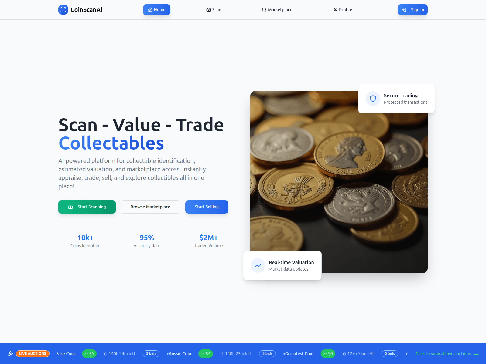 Screenshot of coinscanai.io