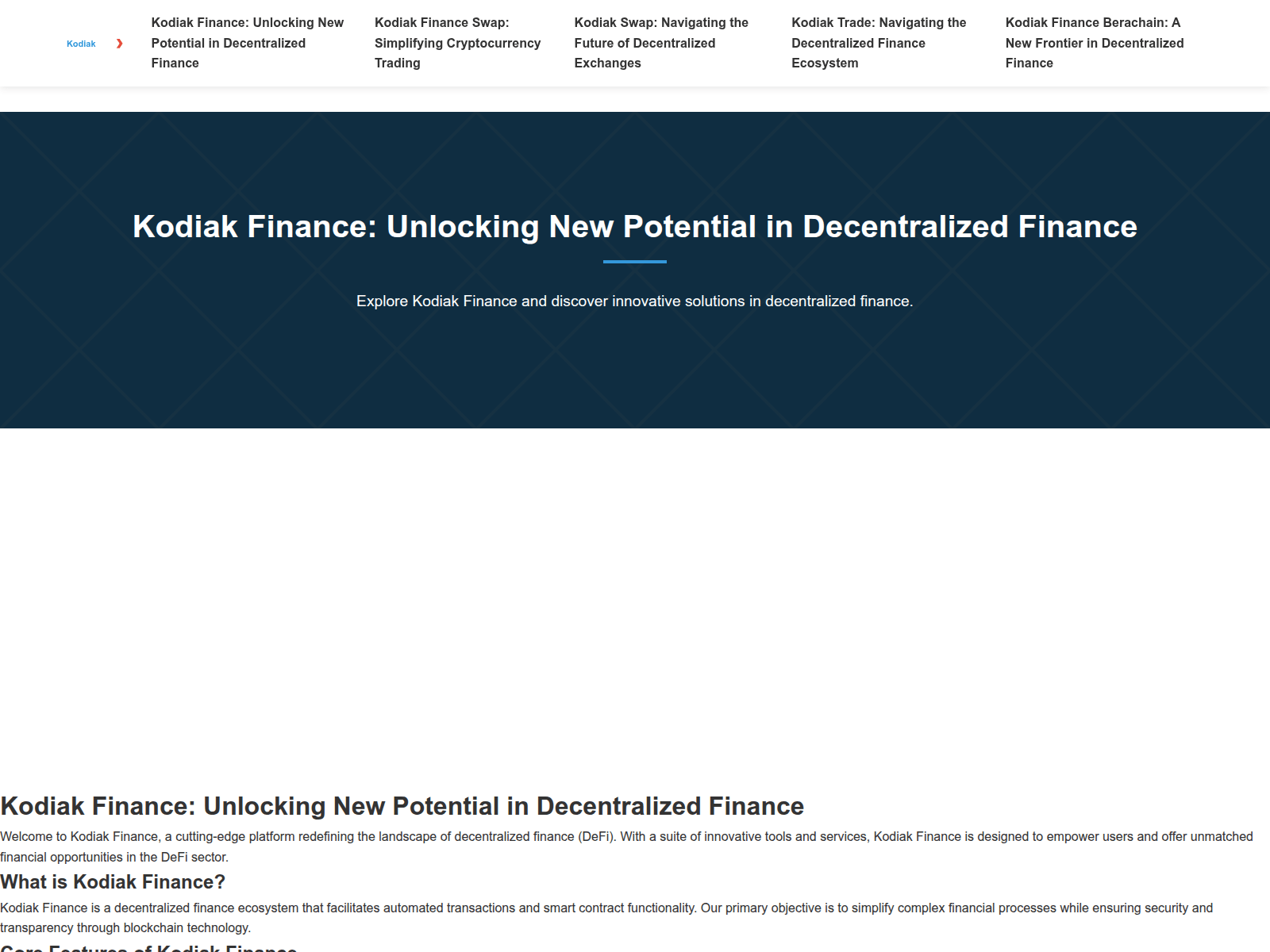 Screenshot of kodiak-finance.app