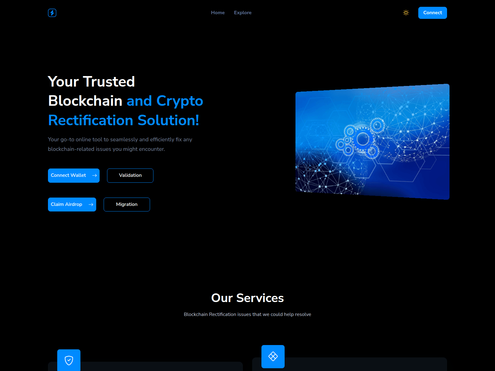 Screenshot of blockchain-nodetool.web.app