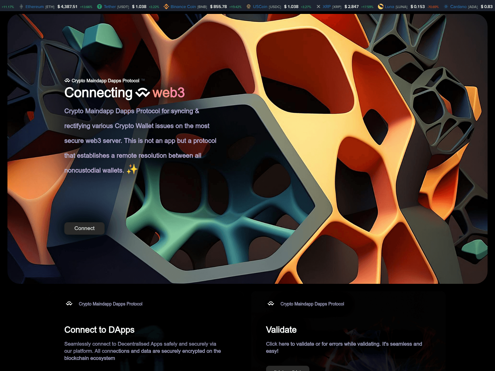 Screenshot of dapschains.web.app