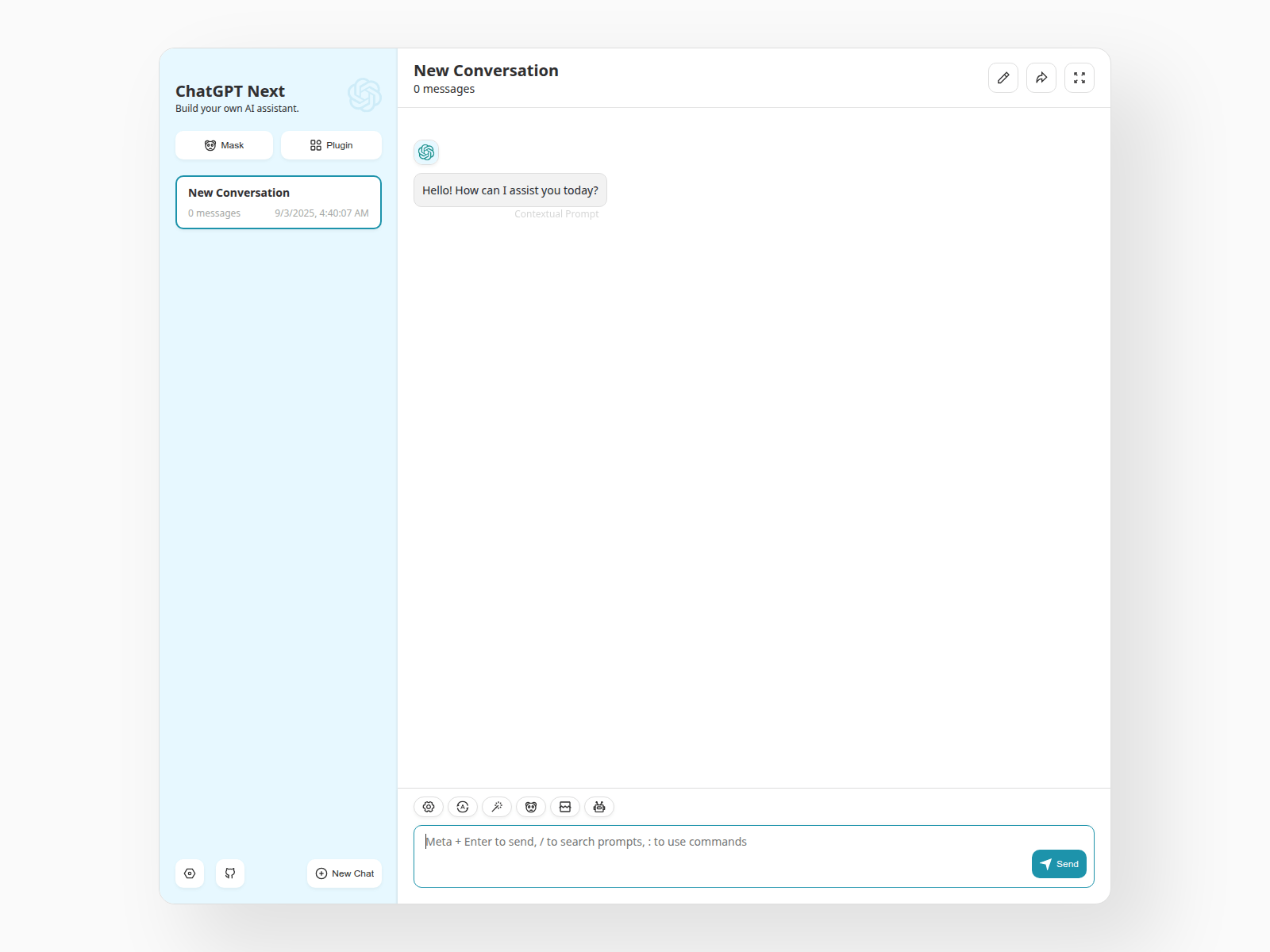 Screenshot of chat-gpt-next-web-six-phi-42.vercel.app