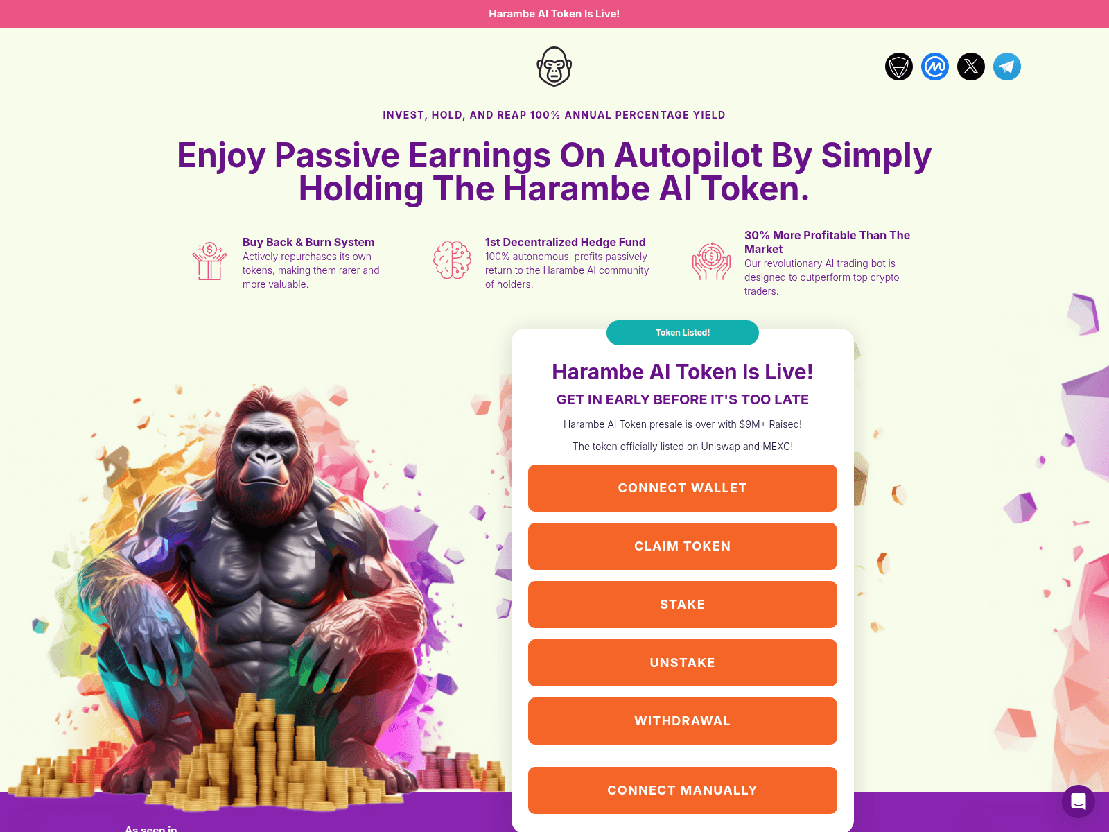 Screenshot of harambeaiclaim.web.app