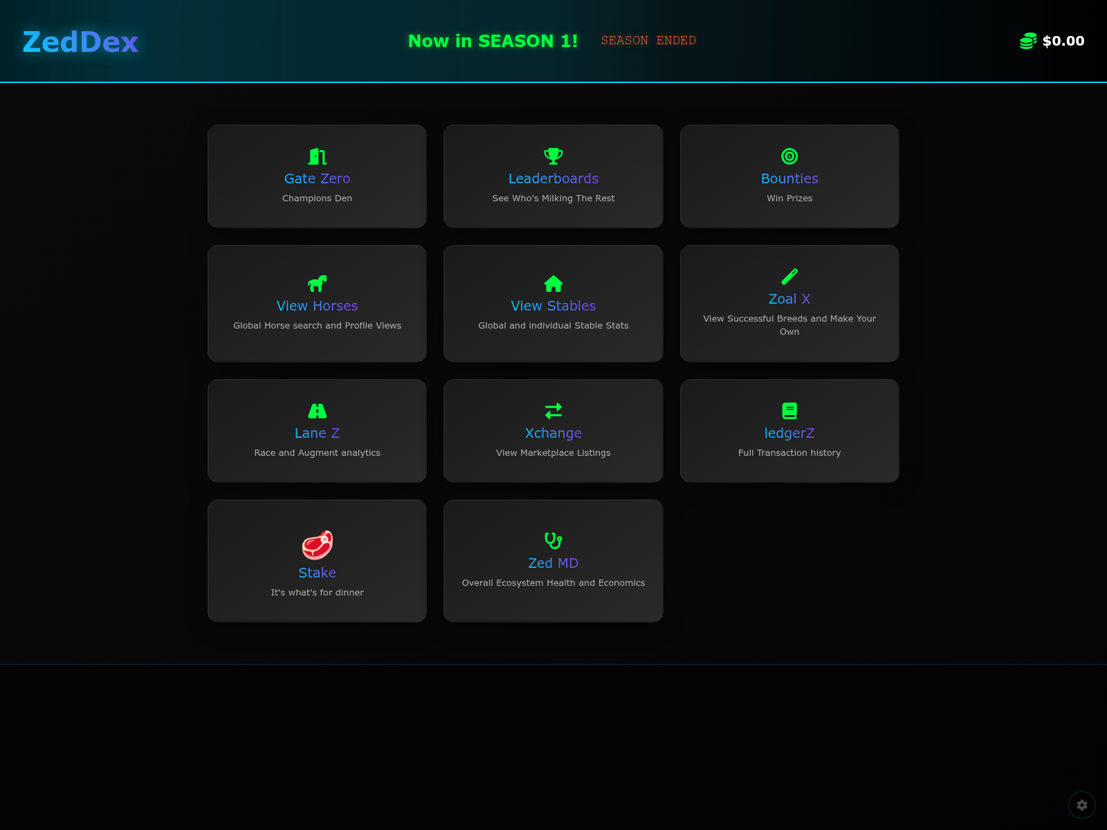 Screenshot of zeddex.app