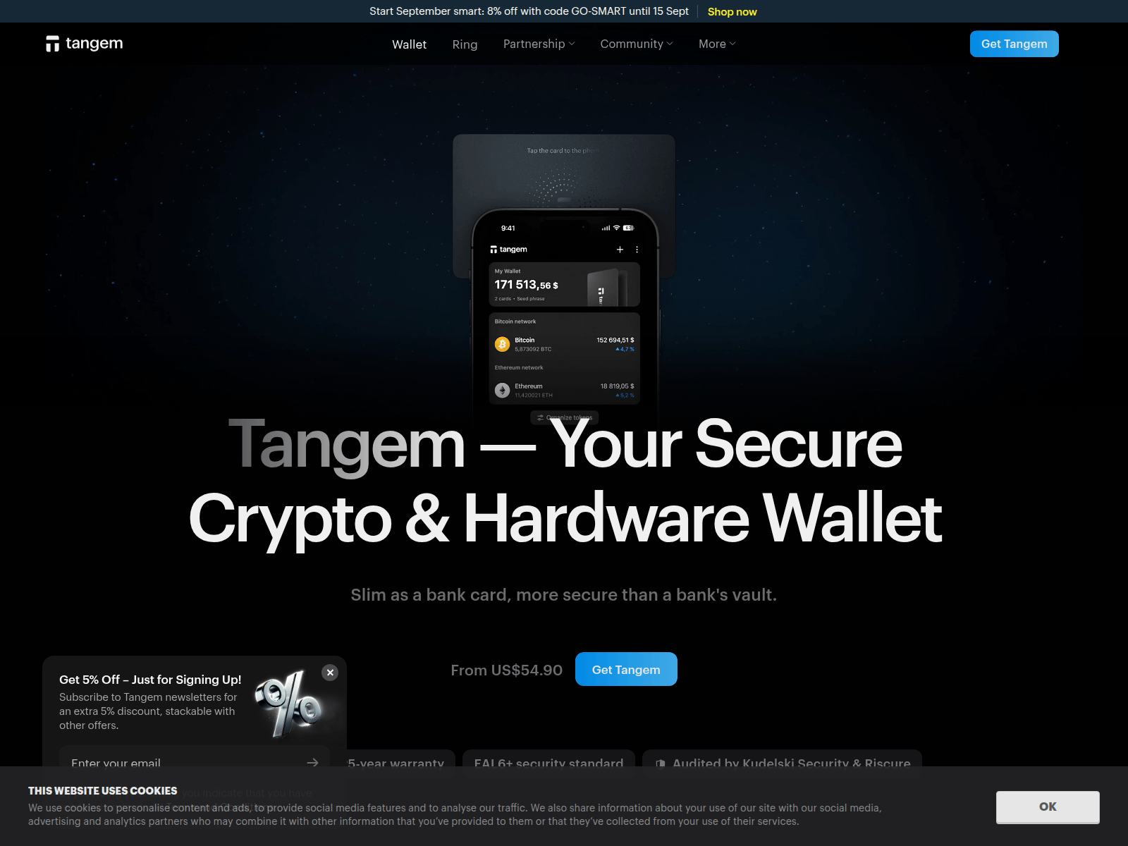 Screenshot of tangem.co