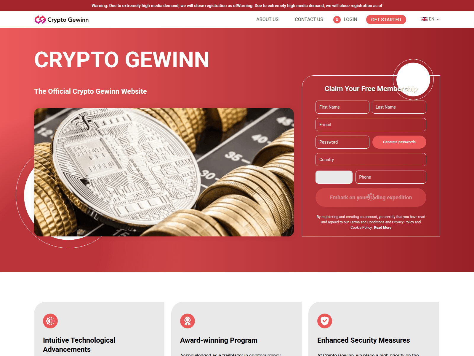 Screenshot of cryptogewinn-tech.com