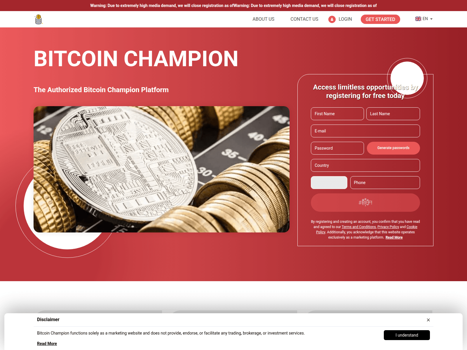 Screenshot of the-bitcoin-champions-pro.com