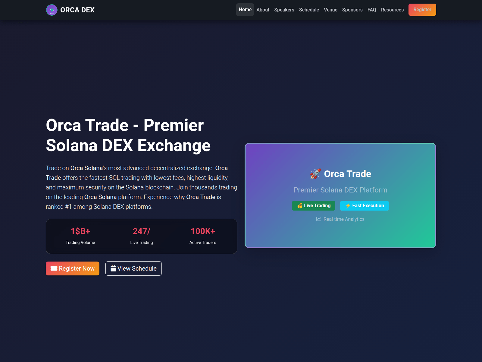 Screenshot of orca-trade.io