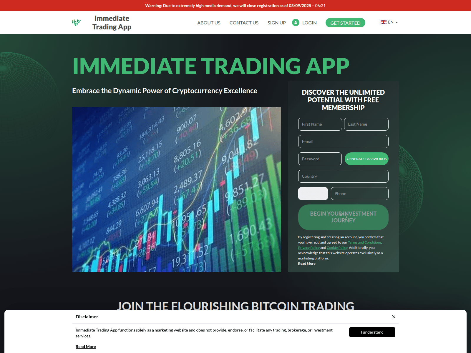 Screenshot of immediatetrading-app.com
