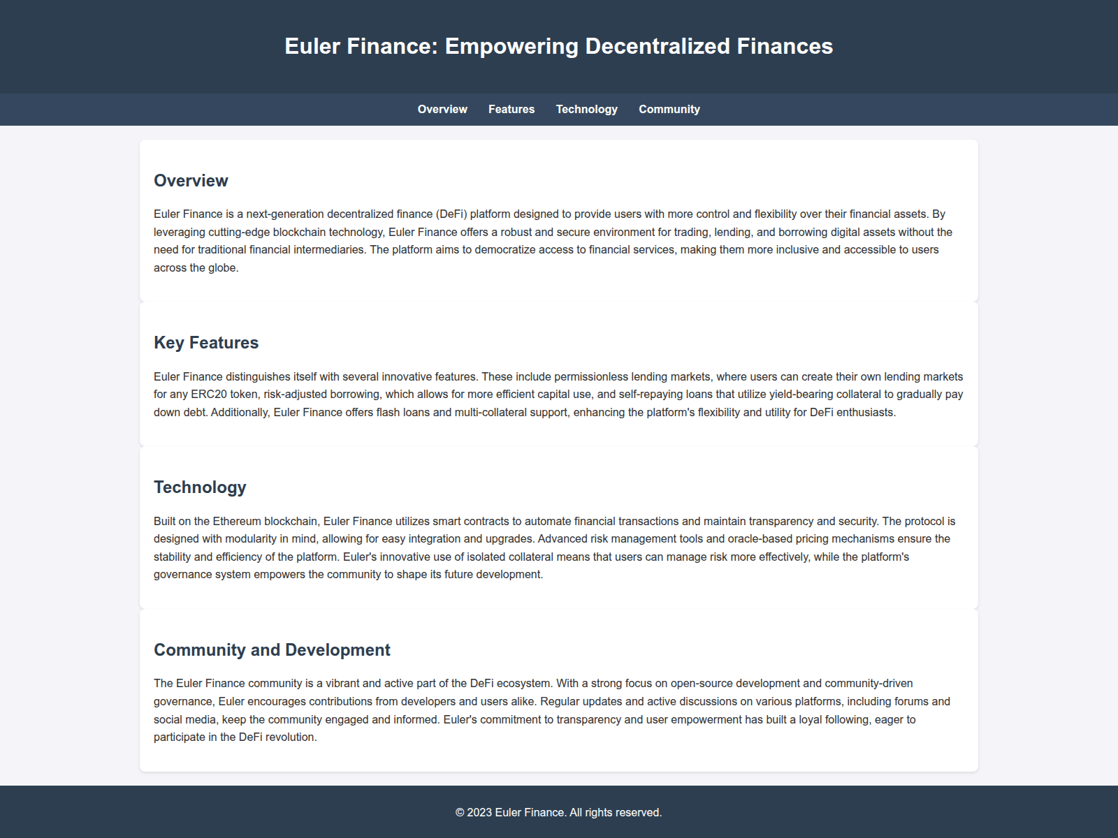 Screenshot of eulerfinance.live