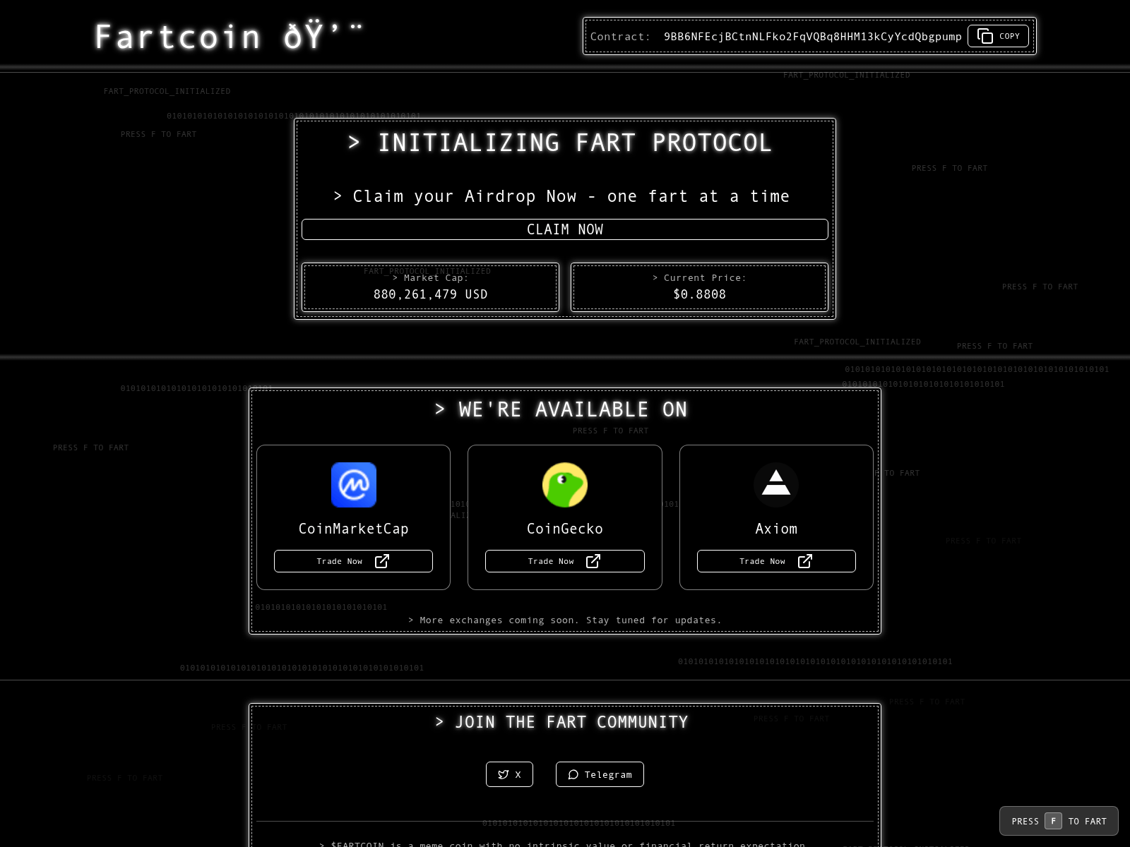 Forensic screenshot of claim.fartdev.com