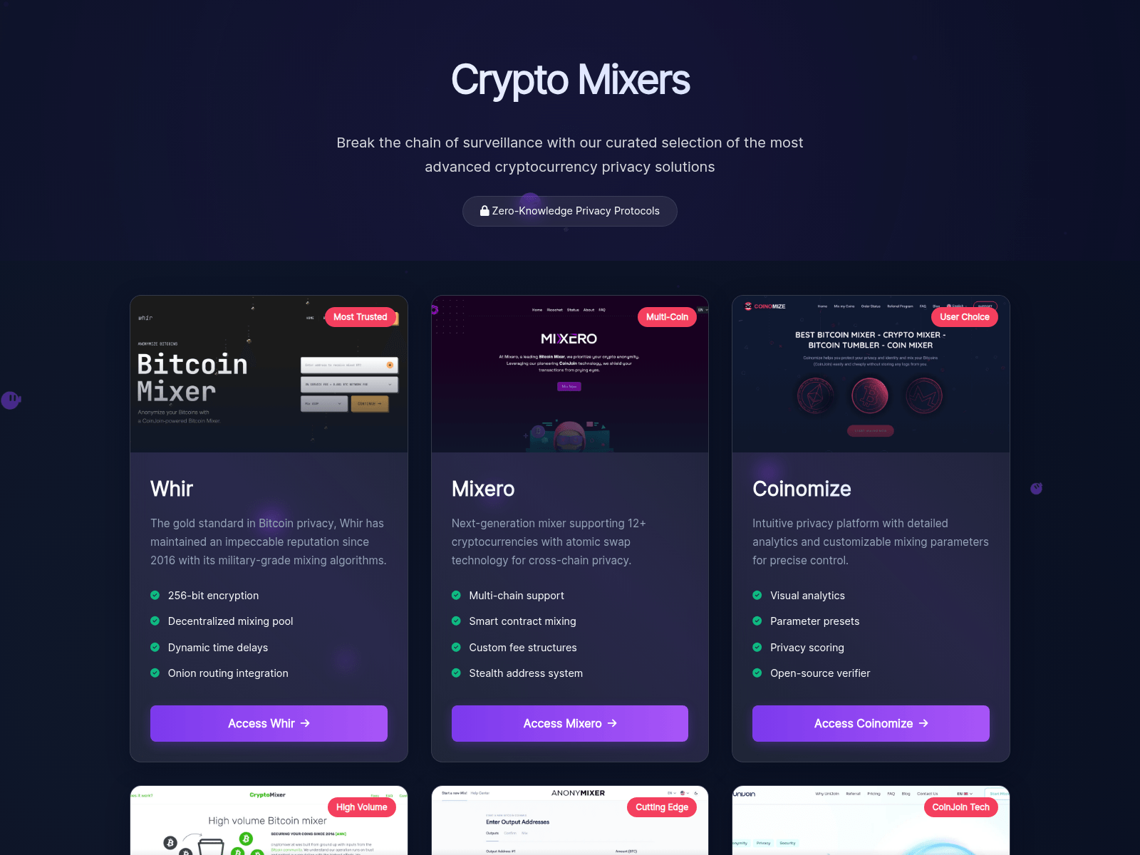 Screenshot of mixeraggregator.com