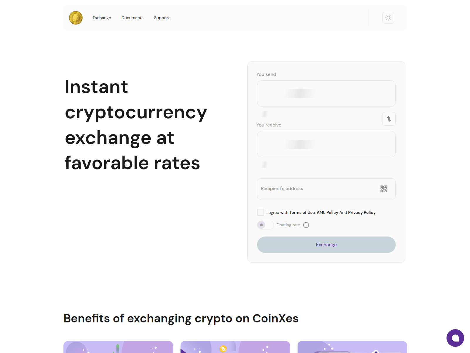 Screenshot of coinxes.io