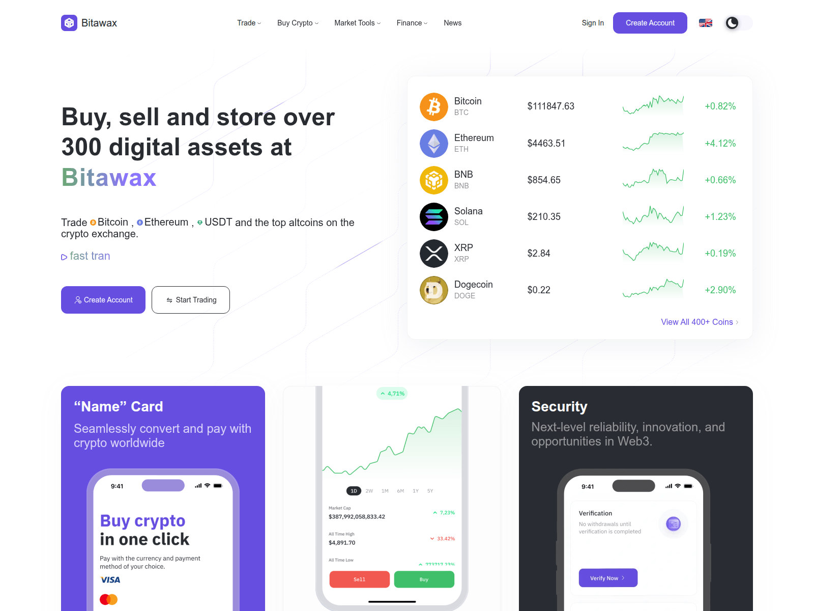 Screenshot of bitawax.com