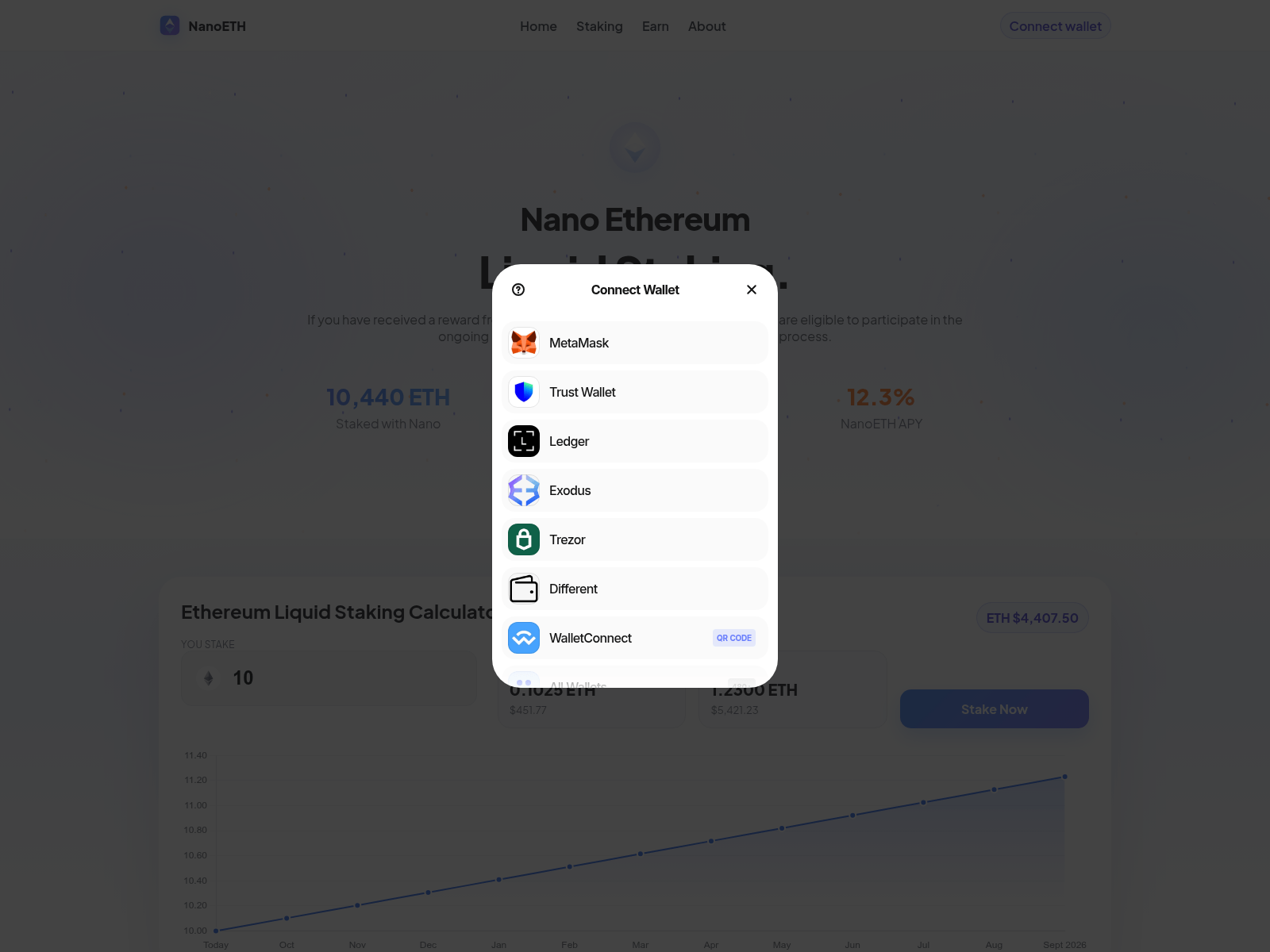 Screenshot of nanoeth.net