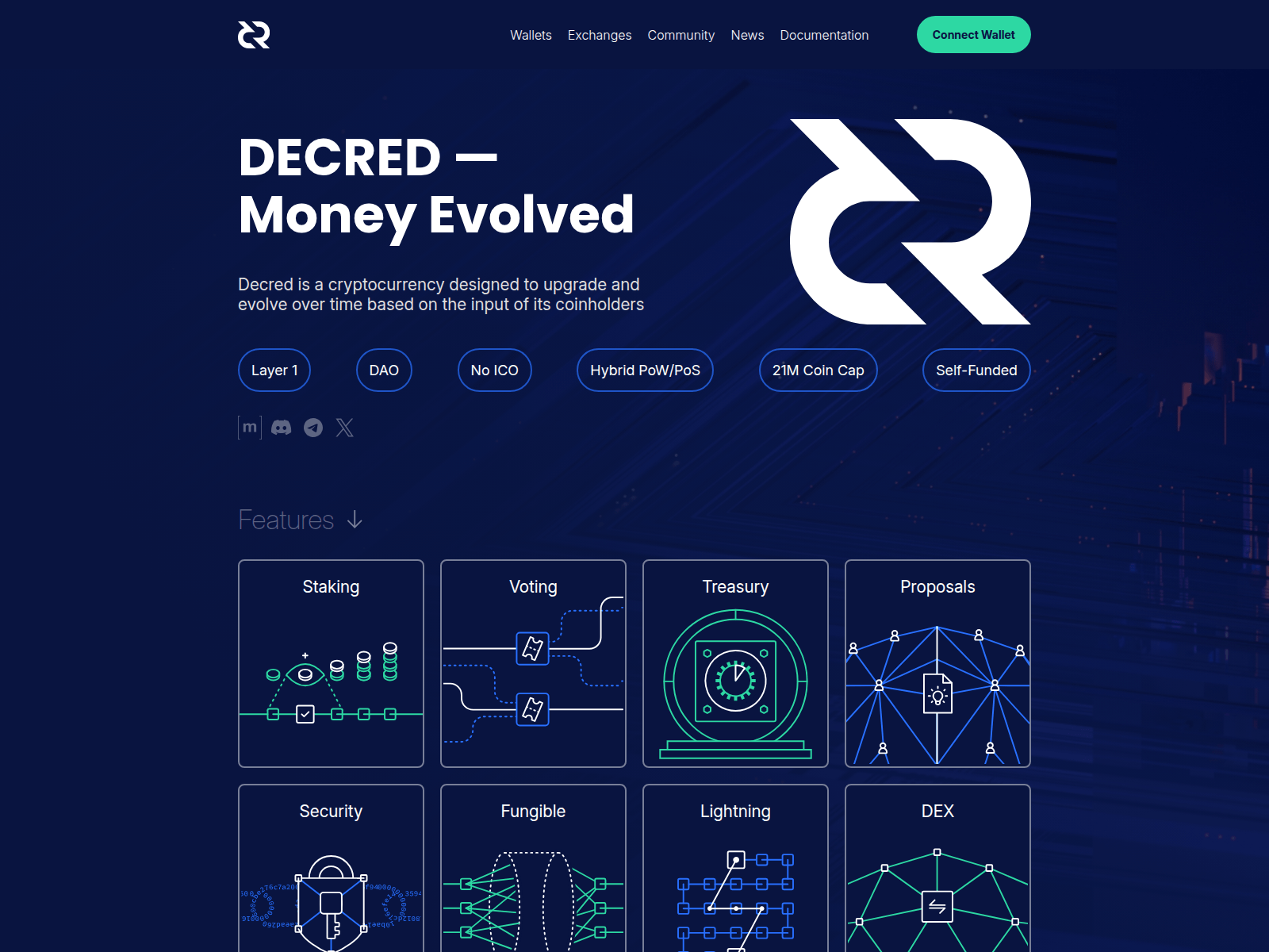 Screenshot of decredwallet.com