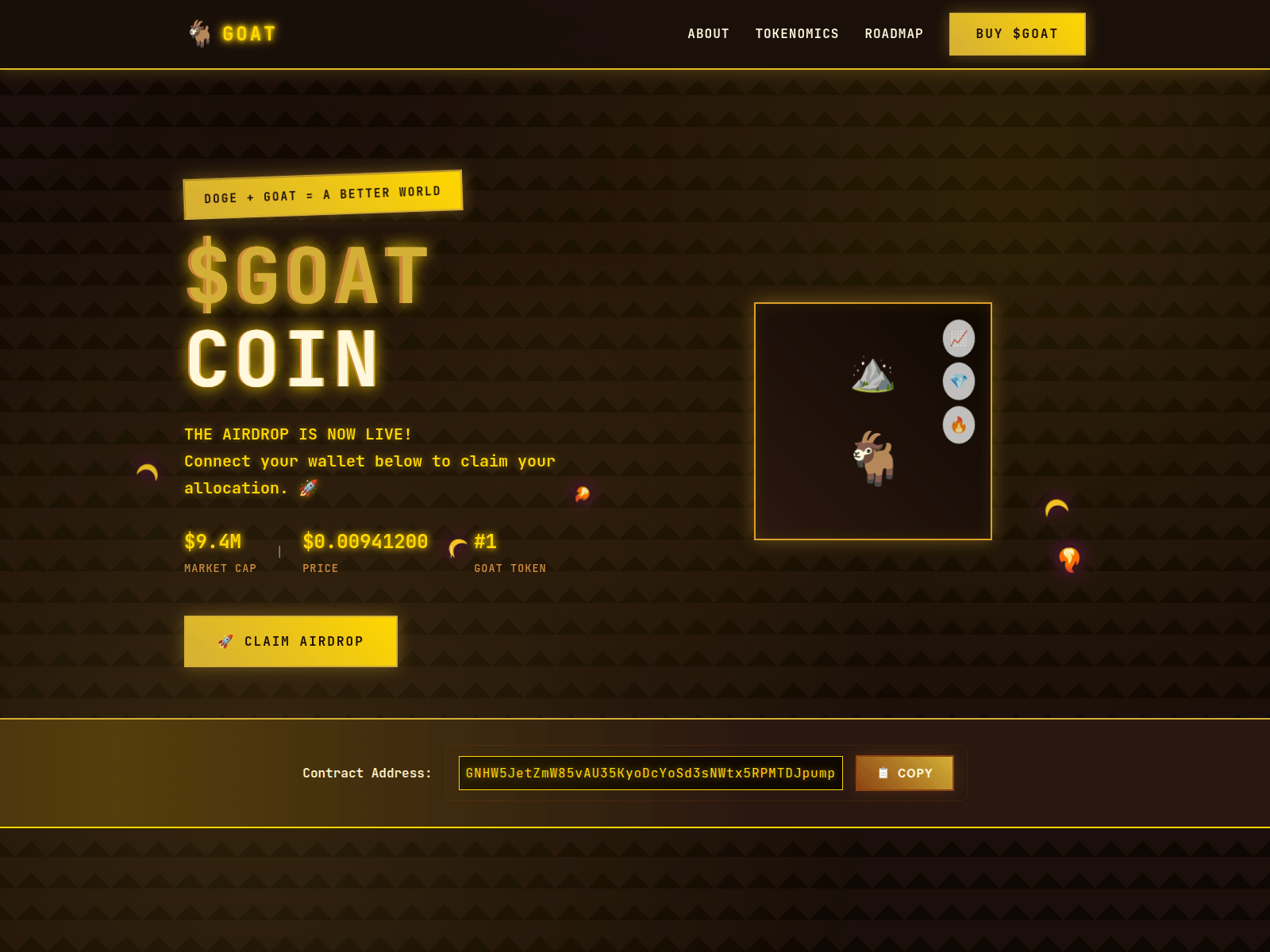 Screenshot of airdrop-goatcoin.com