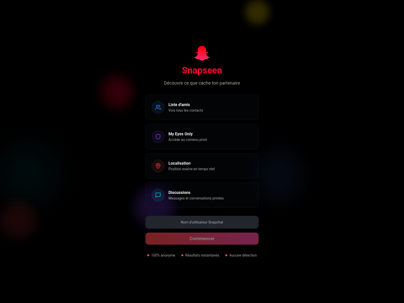 Screenshot of snapseen.fr