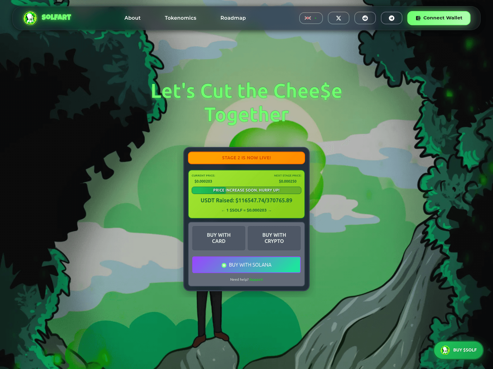 Screenshot of solfart.io