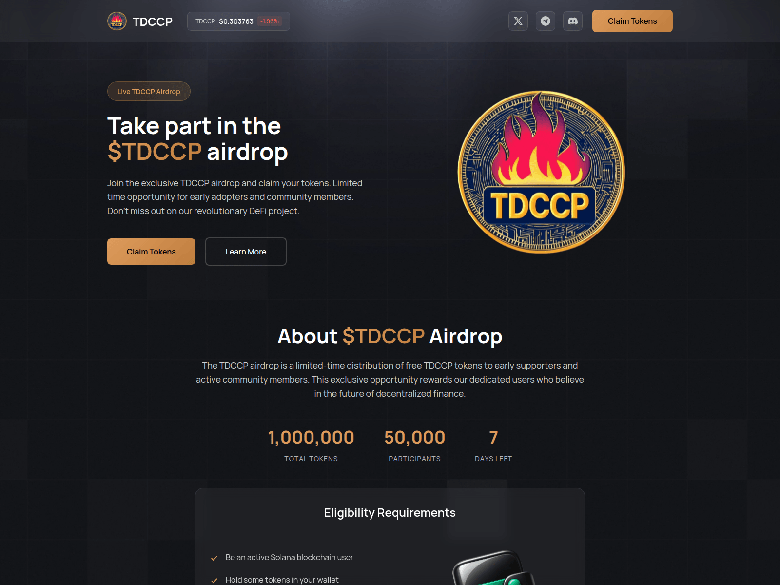 Screenshot of tdccp.sol-community.cc