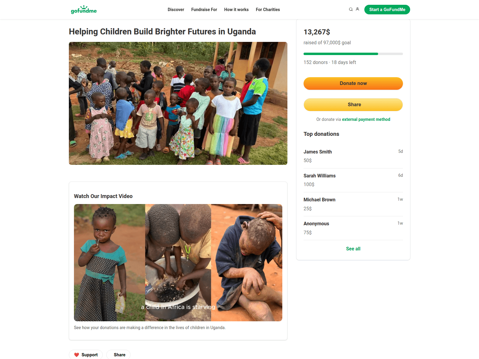 Screenshot of helpfundme.site