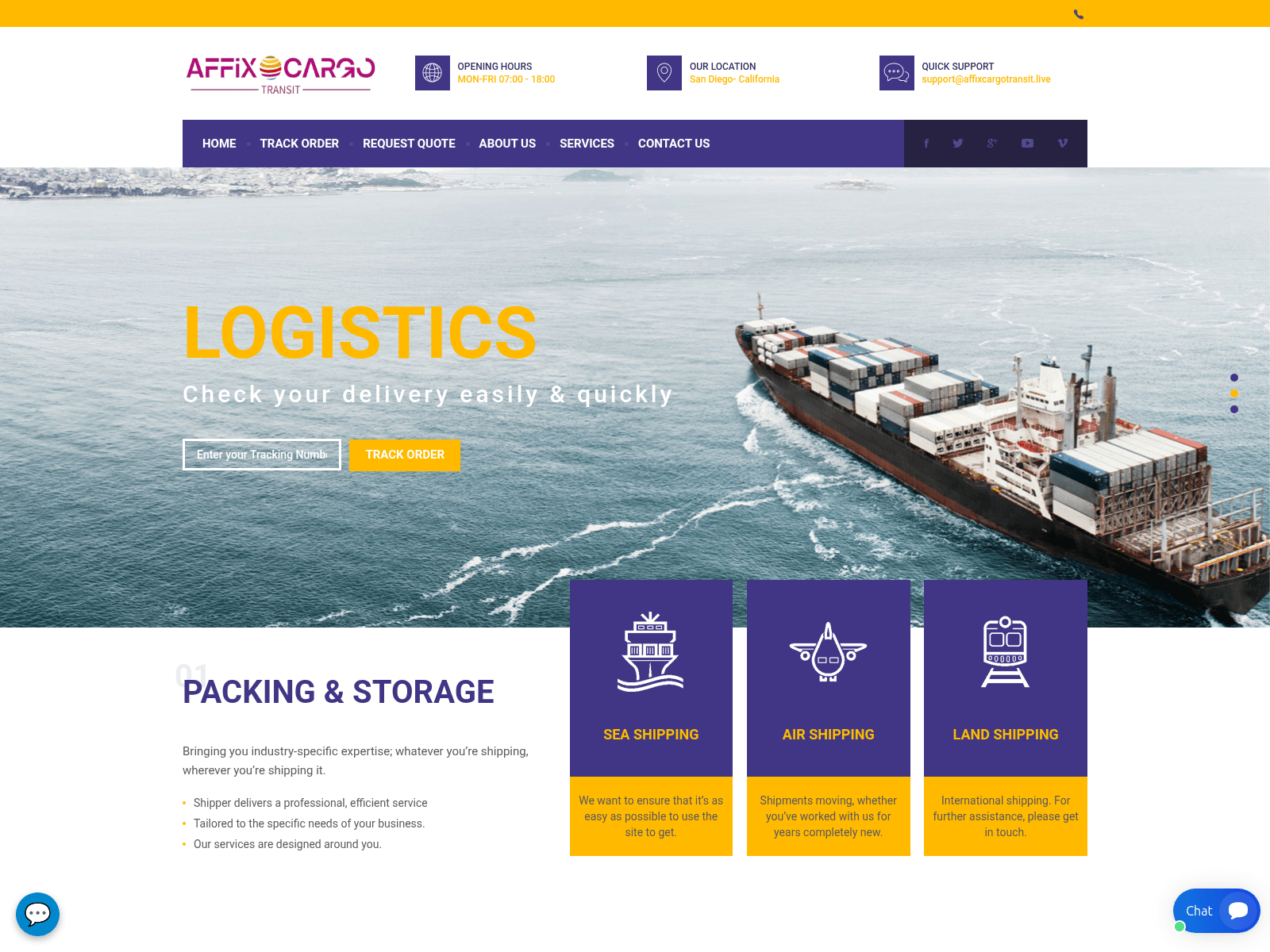 Screenshot of affixcargotransit.live