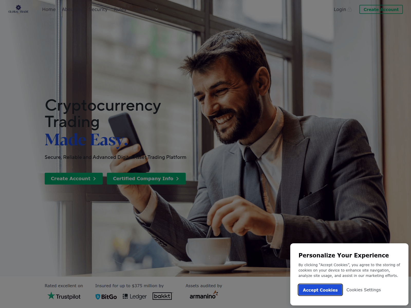 Screenshot of globetrademakert.live