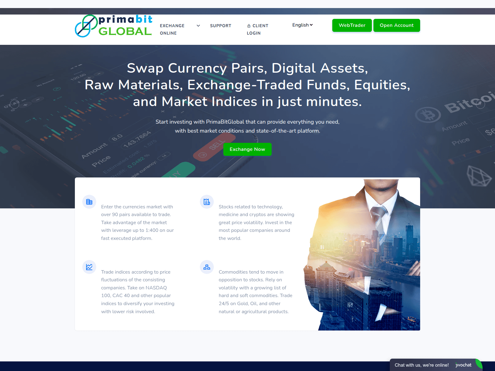 Screenshot of primabitglobal.com