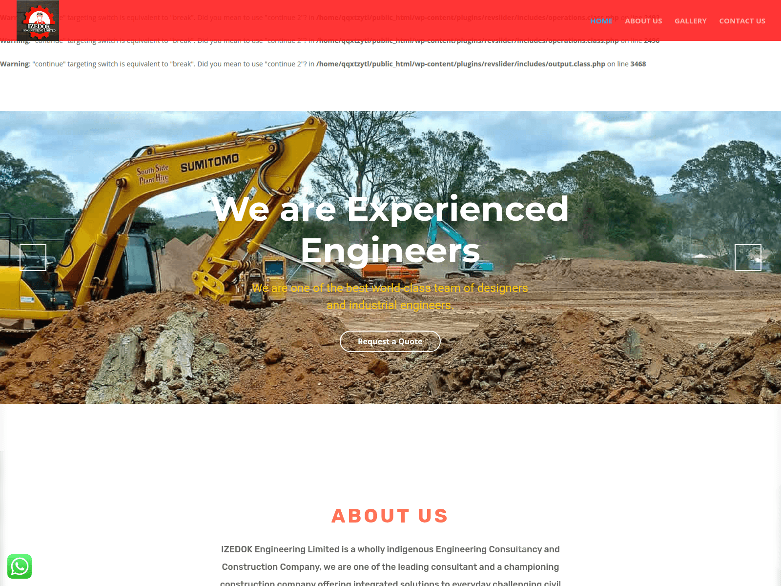 Screenshot of izedokengineeringlimited.com