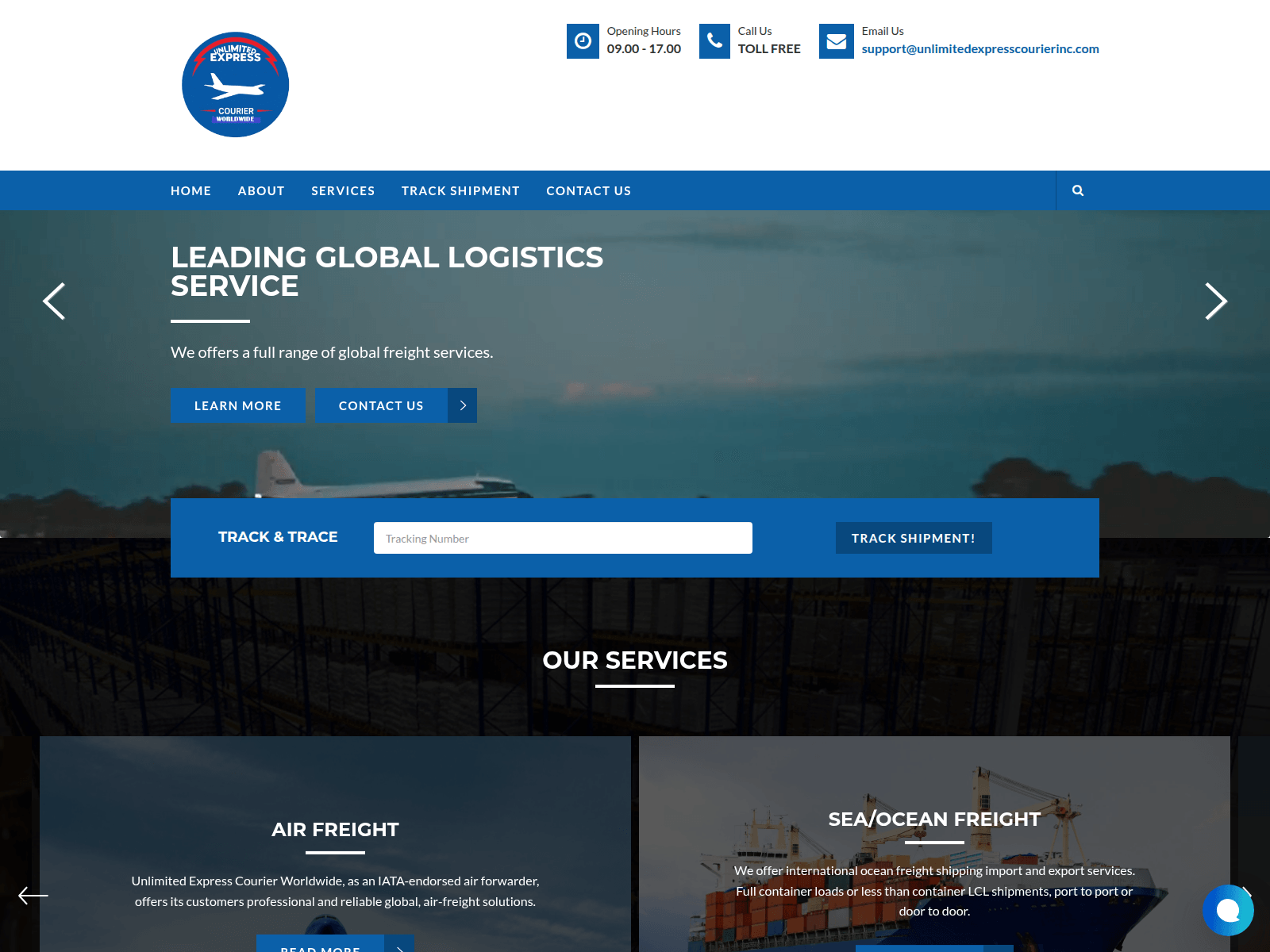 Screenshot of unlimitedexpresscourierinc.com