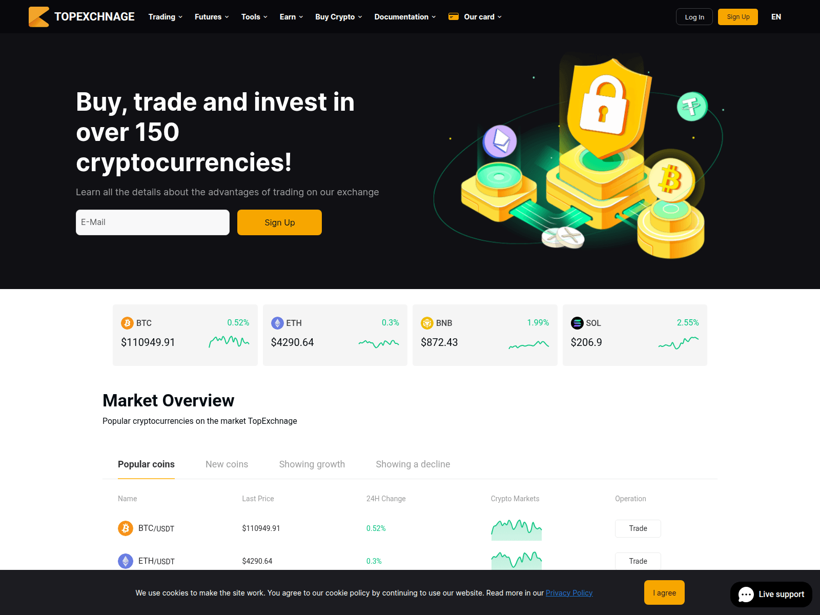 Screenshot of top-exchnage.com