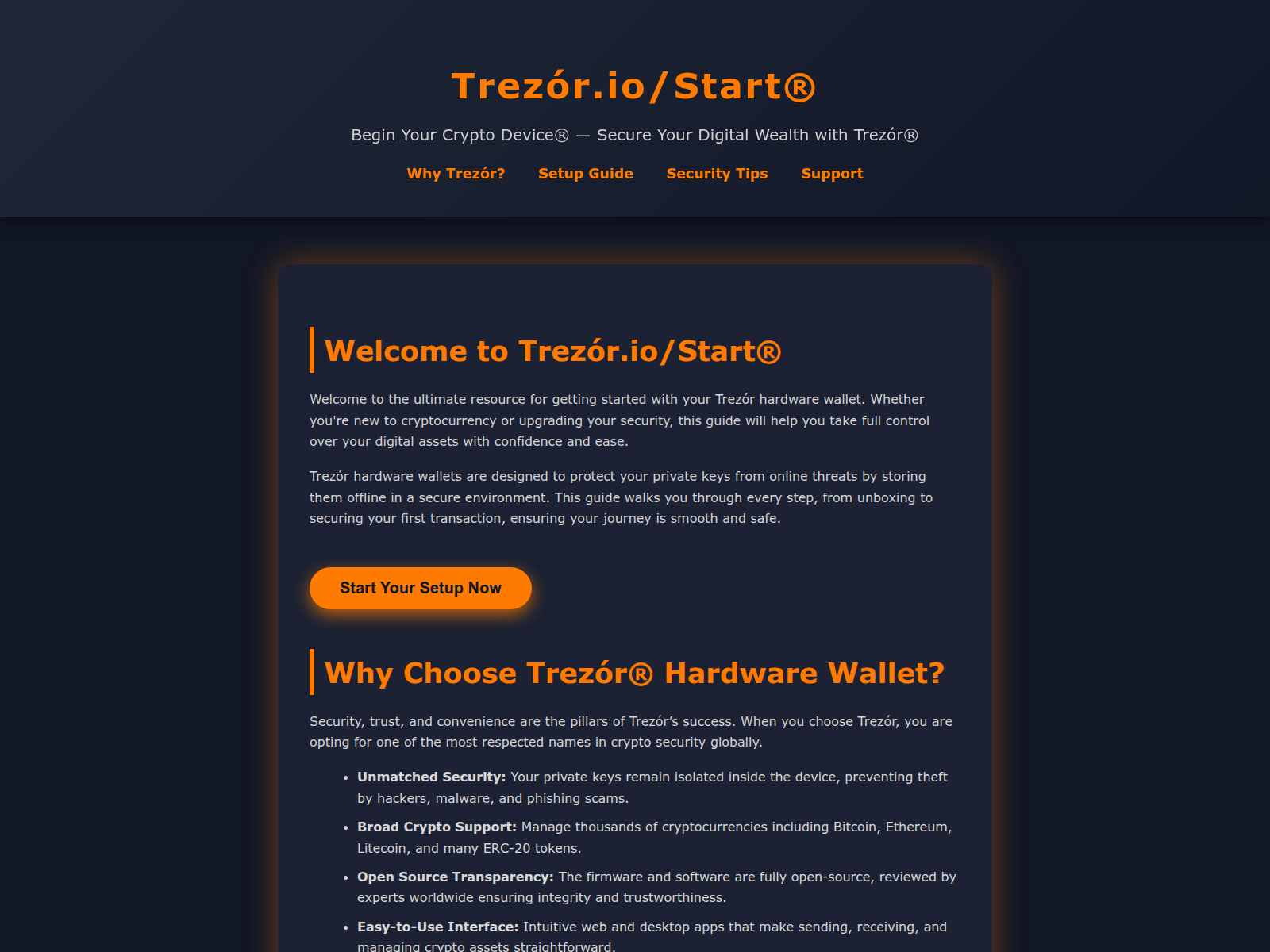 Screenshot of trezorr-start.pages.dev