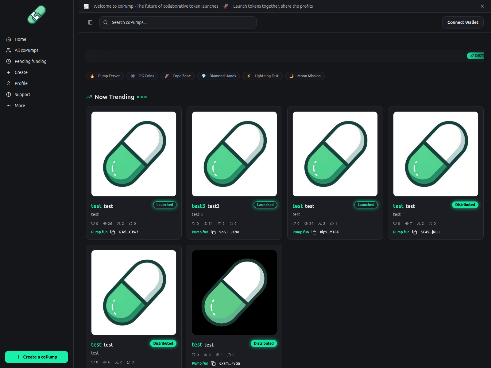Screenshot of copump.fun