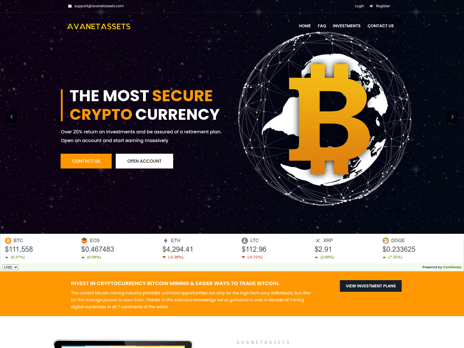 Forensic screenshot of avanetassets.com