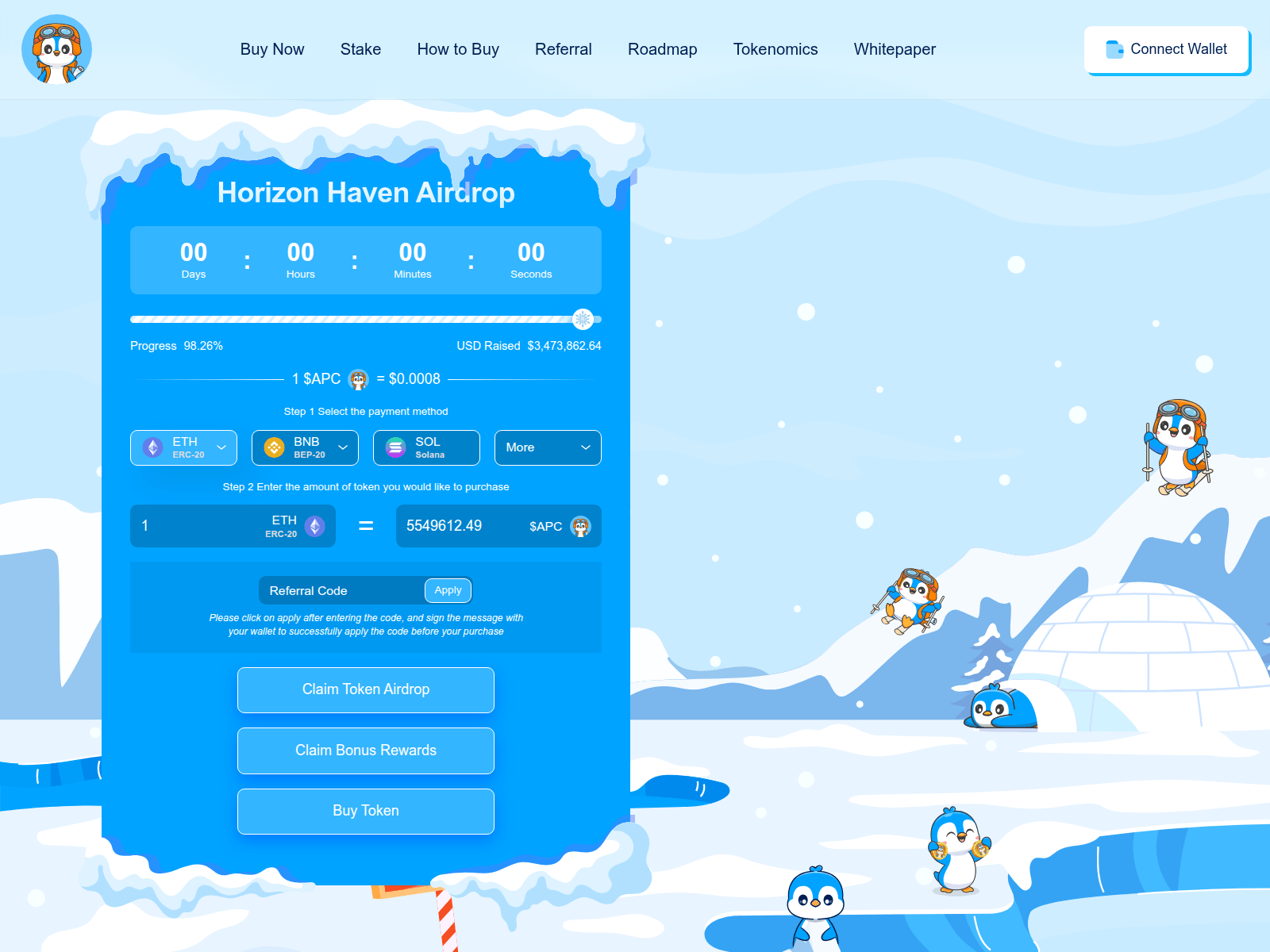 Screenshot of www.claim.arcticpablo-presale.xyz