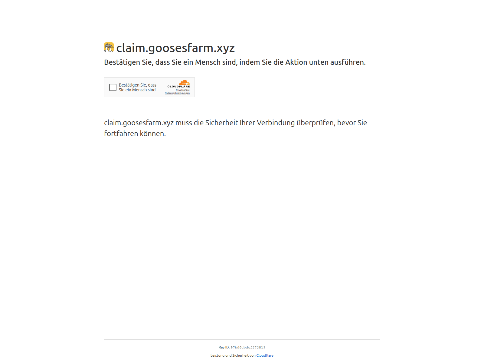 Screenshot of claim.goosesfarm.xyz