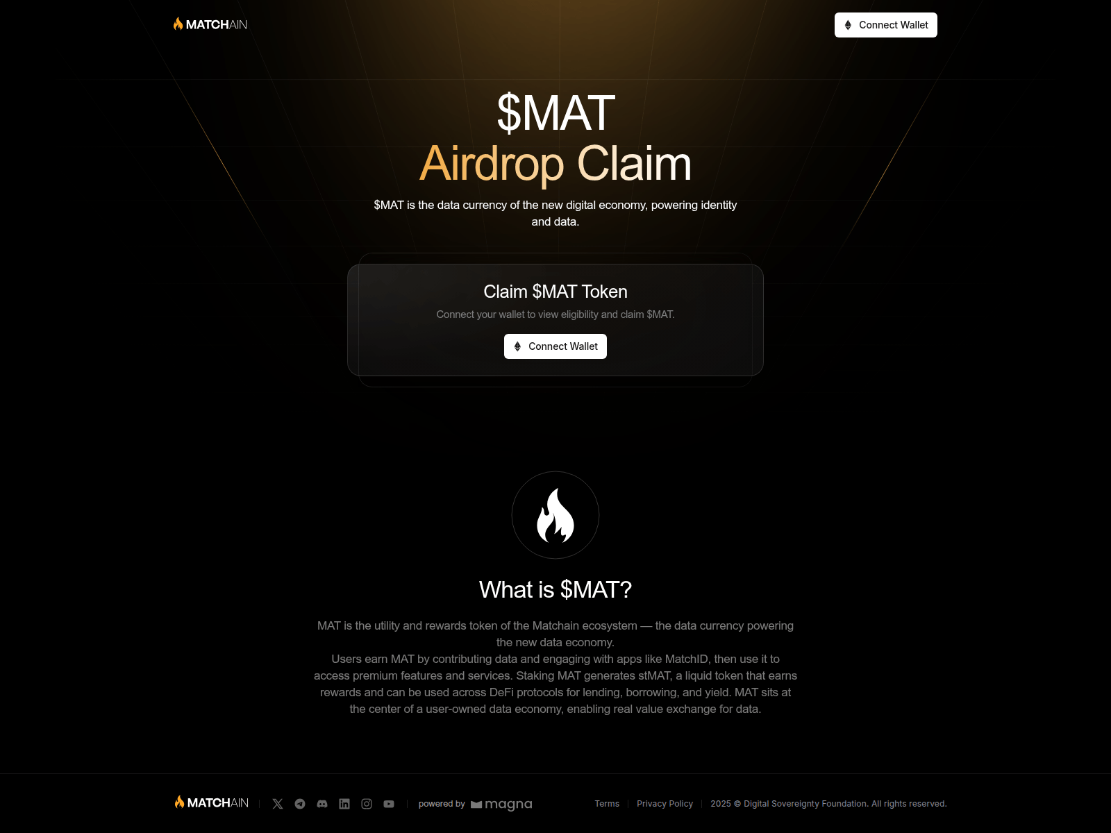 Screenshot of claim.matchain-web.io