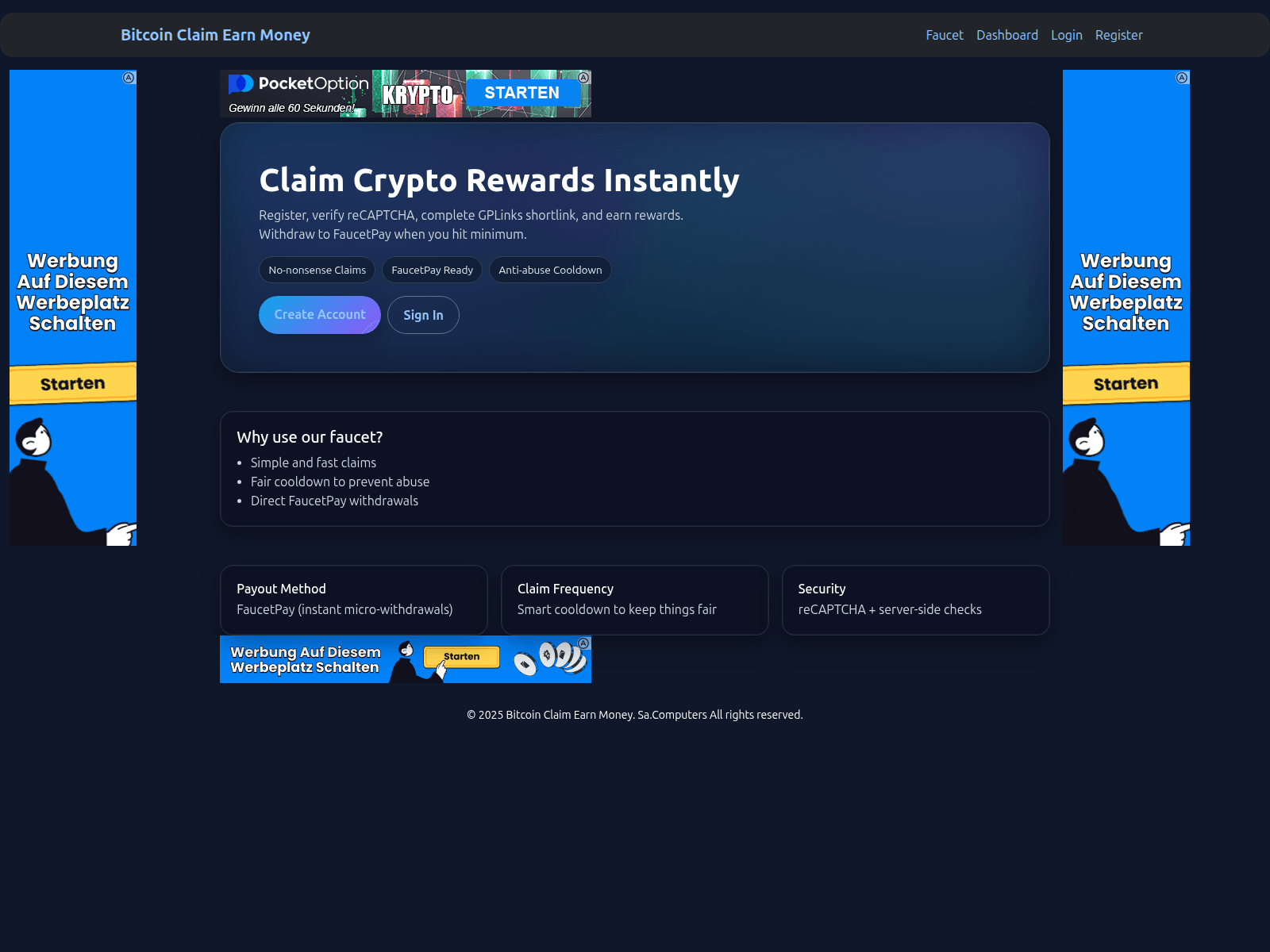 Screenshot of claim.bitcoinpulse.blog