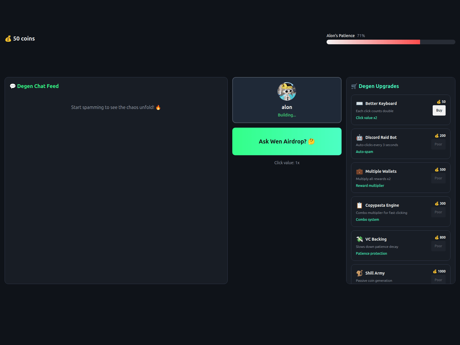 Screenshot of alonwenairdrop.fun