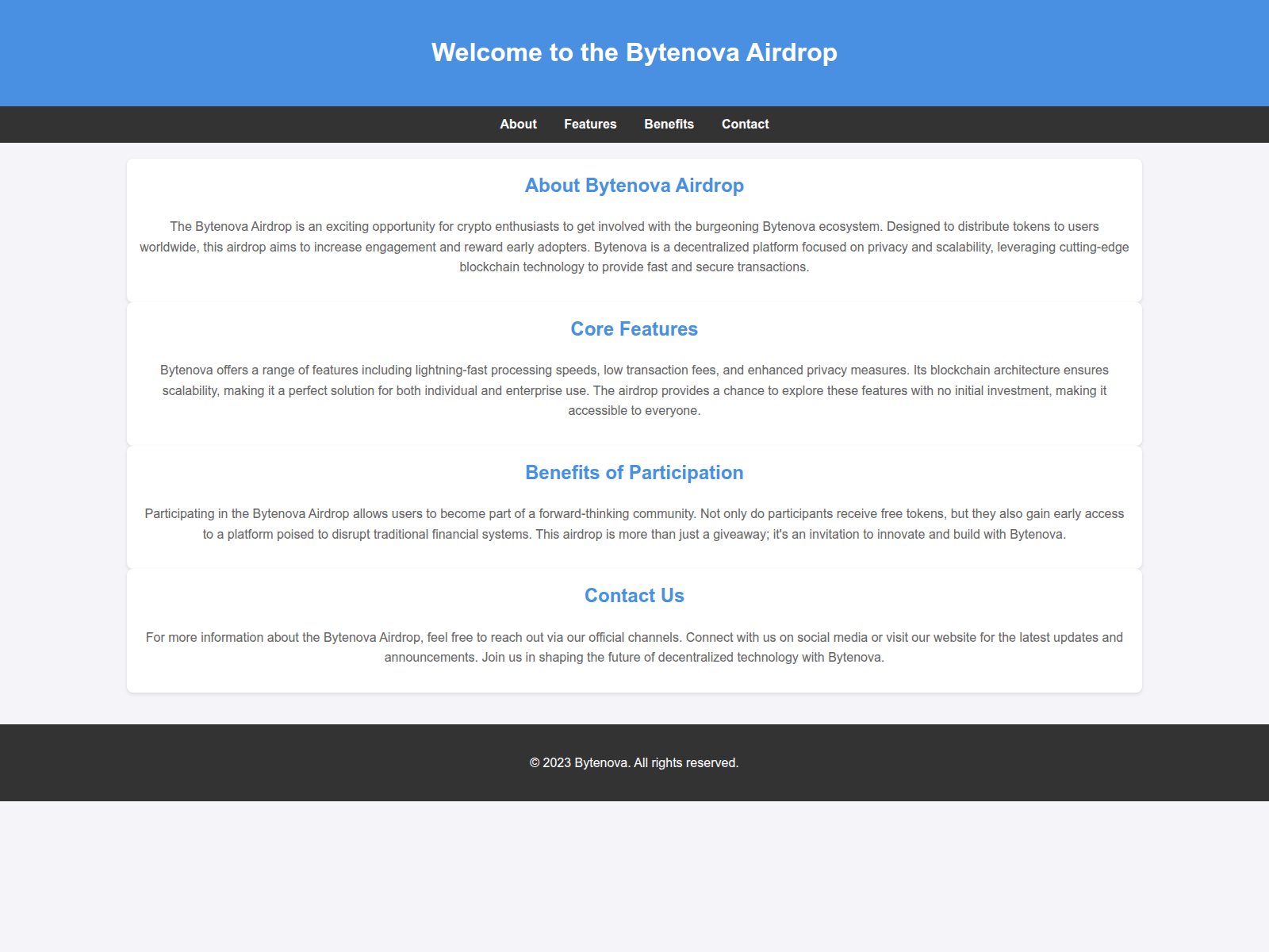 Screenshot of airdrop-bytenova.live