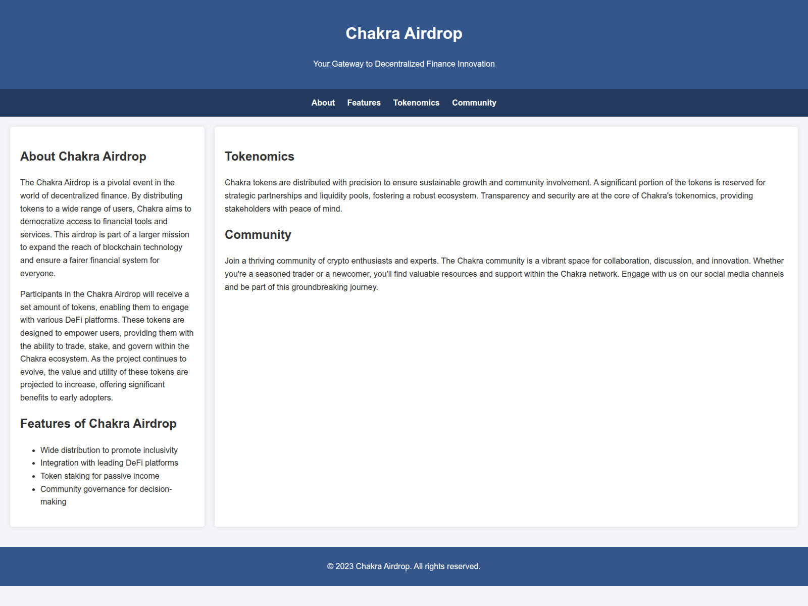 Screenshot of airdrop-chakra.live
