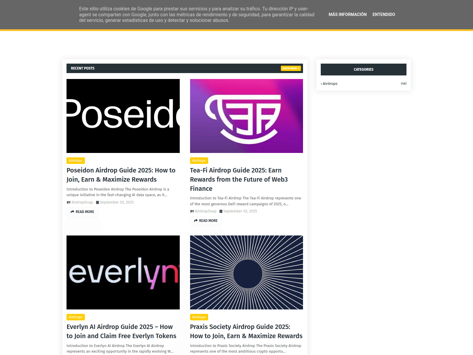 Screenshot of airdropsnap.com